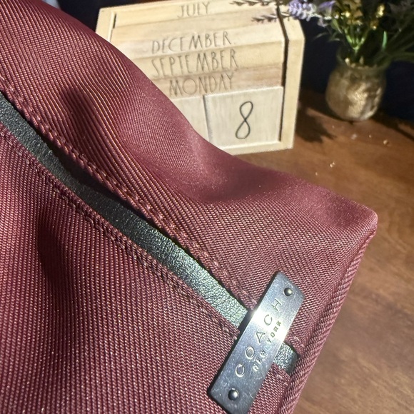 COACH Nylon Shoulder Bag in Maroon- EUC- adjustable strap - Picture 6 of 7